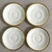 VTG 4 Sets Royal Chelsea English Bone China Gold & White Teacups & Saucers #648A