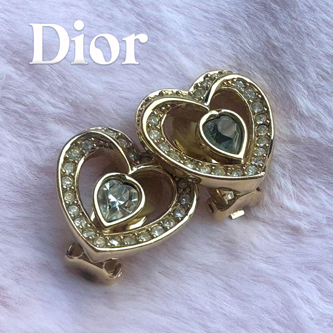Dior Heart Earrings Gold with Bijoux