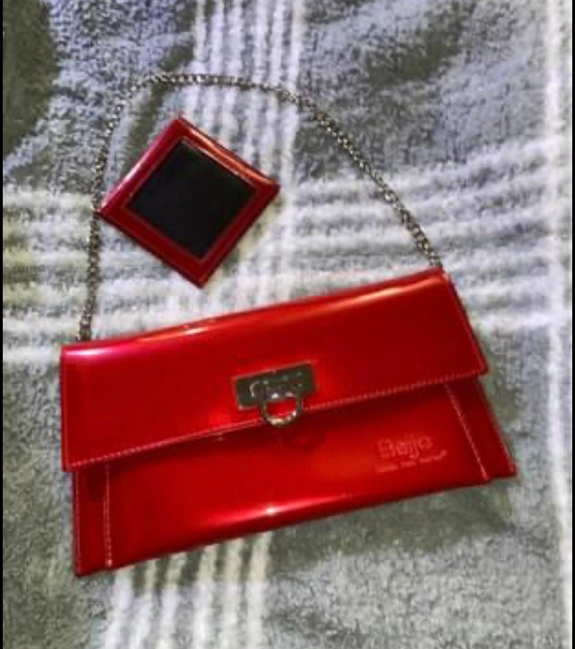 Authentic Beijo Red Clutch