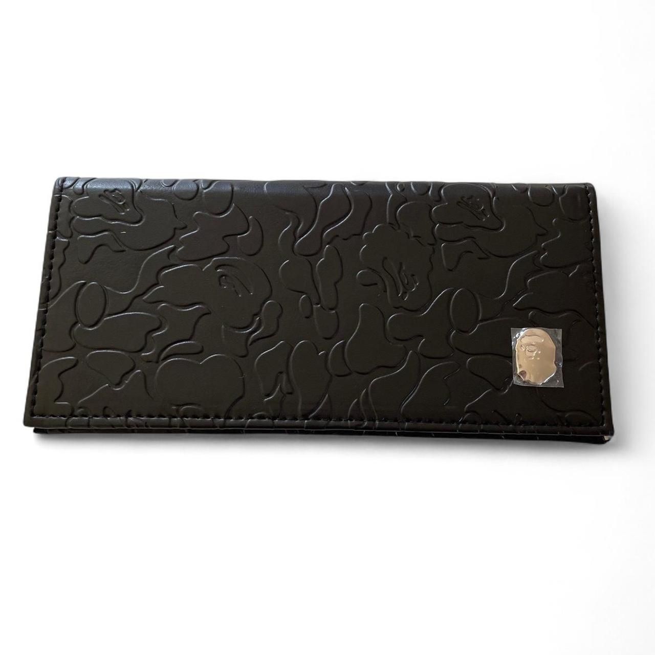 BAPE faux leather black multi-pocket wallet