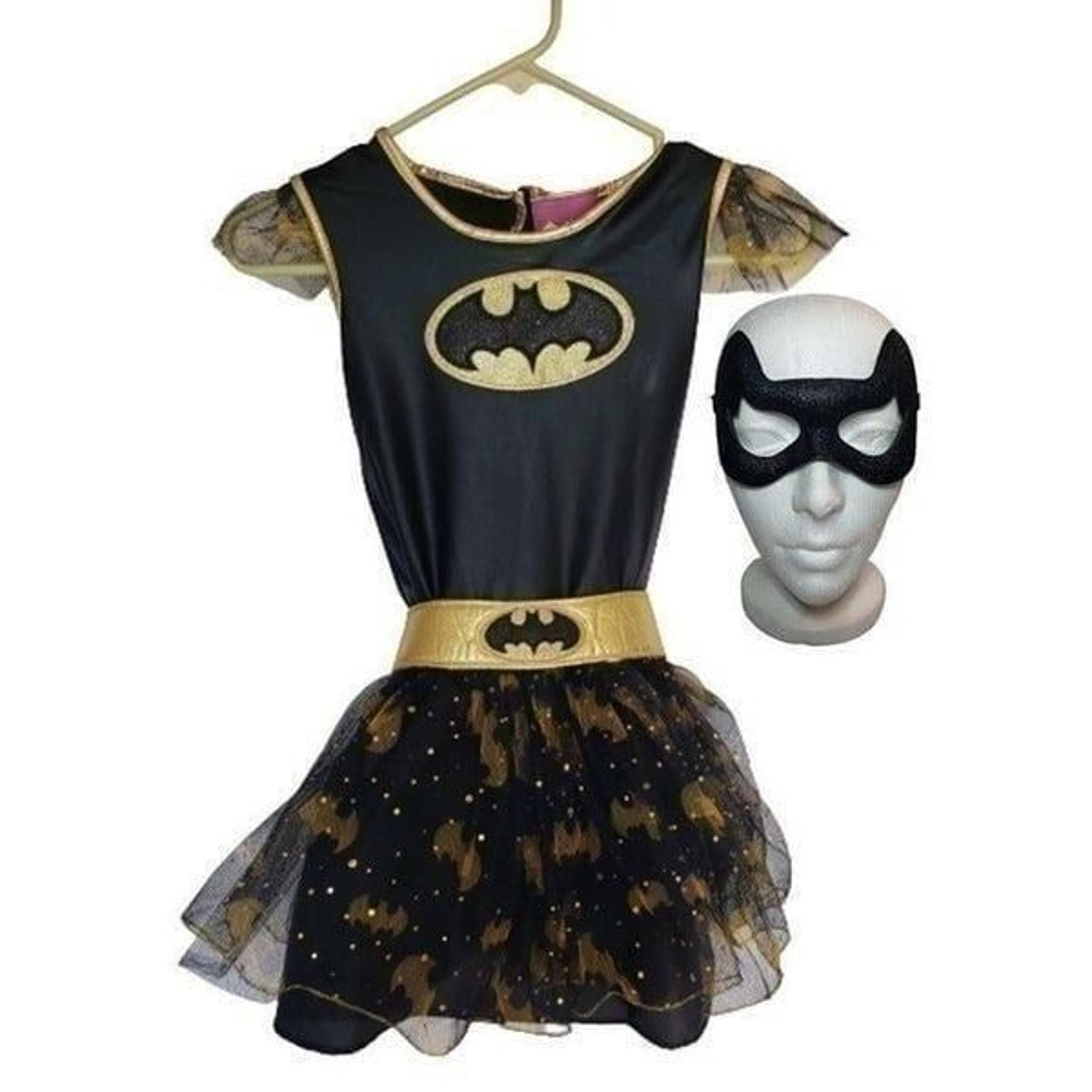 BATGIRL Girls Costume M Deluxe DC Comics Tutu Halloween Dress & Mask Set NWOT