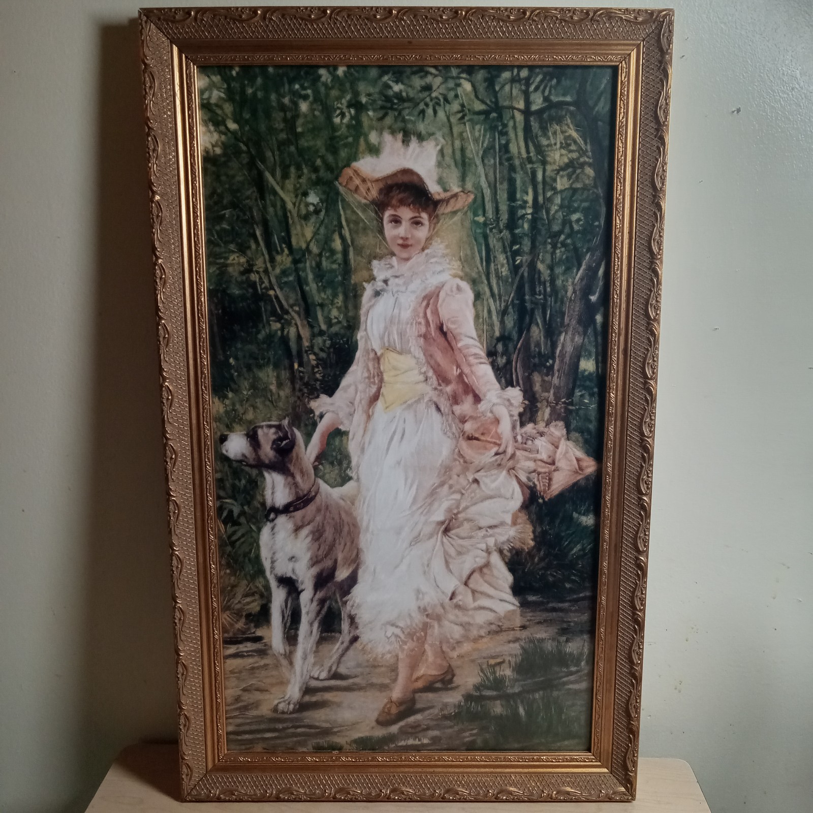 Vtg Framed Print Art Danielle By J Coppay Brindle Great Dane Gallery Graphic Inc