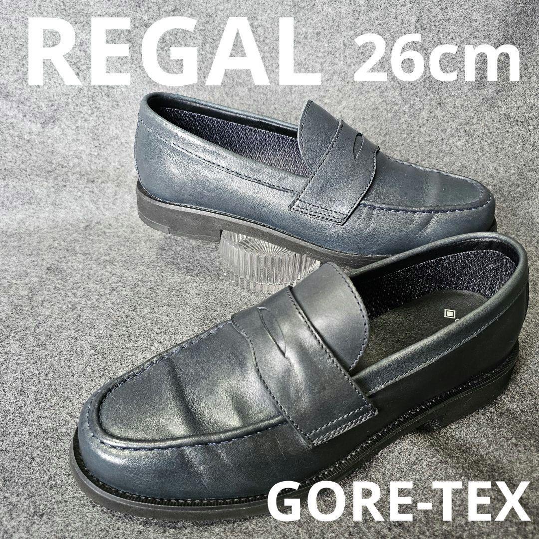 【REGAL】 Popular Gore-Tex Coin Loafer Dark Navy 26cm