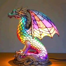3D Animal Table Lamp Series Stained Glass Stained Night Light Retro Desk Lamp