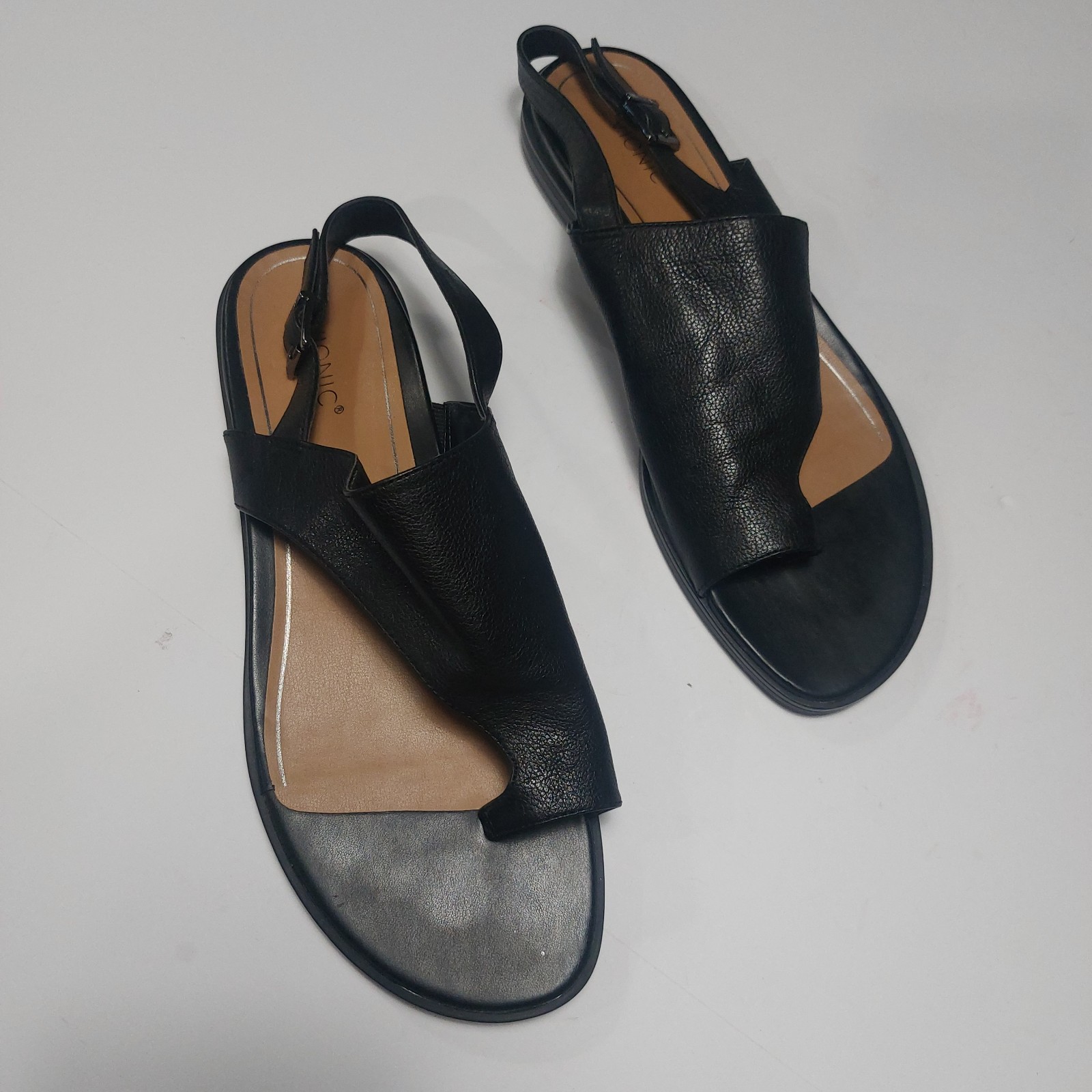 VIONIC Black Ella Leather Sandals Size 11