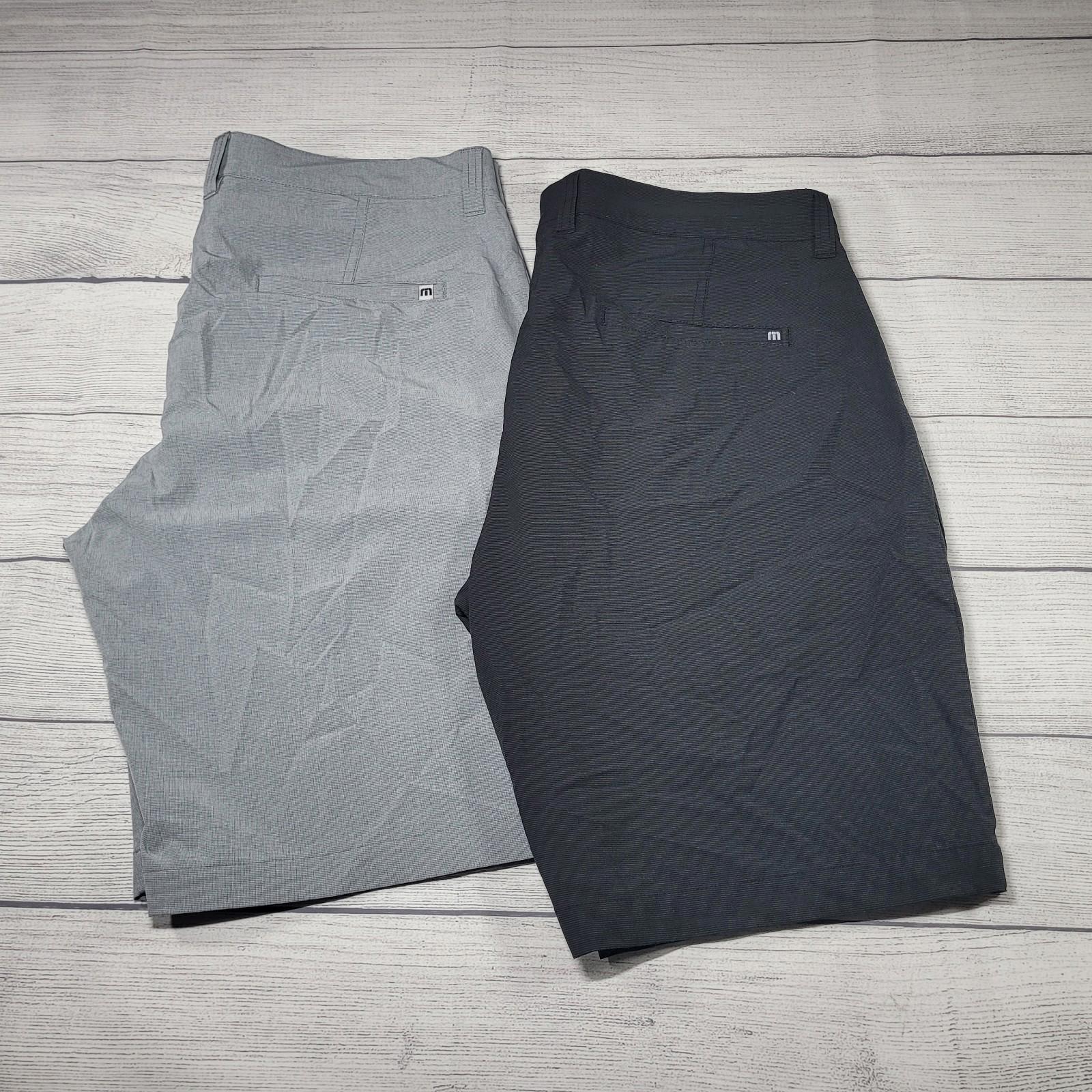 Travis Mathew Beck Shorts Men's 35 X 10 Lot Of 2 Gray & Black Golf Performance