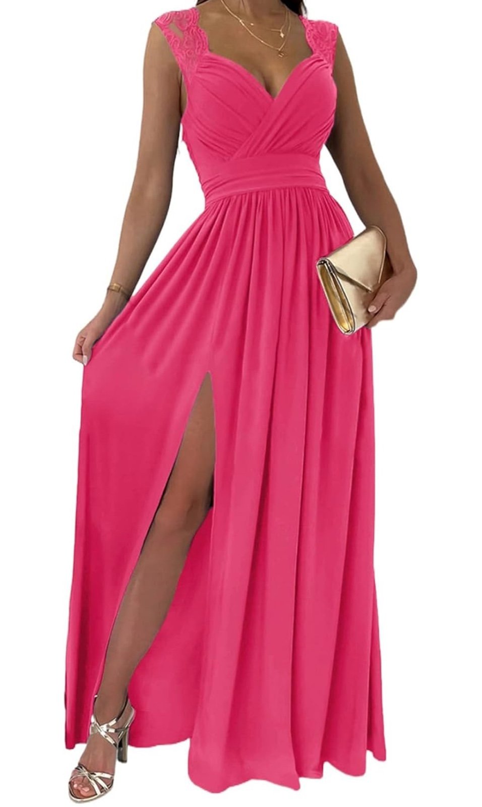 NWOT Flowy Formal Dress Wrap V-Neck