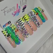Hand painted press on nails
