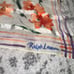 Vintage Ralph Lauren Ivory Silk Hand Rolled Scarf Soft Pastel Watercolor Floral