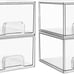 4 Pack Clear Stackable Storage Drawers,
