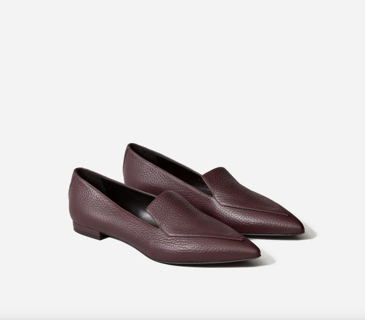 Everlane Boss Flat in Burgundy