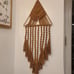 Macrame Woven Wall Hanging Dream Catcher Triangle Tassel Geometric Art Brown