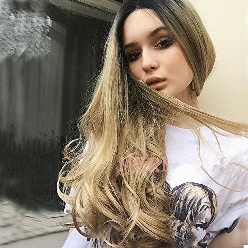 Black and Blonde Ombre 26 Synthetic Wig