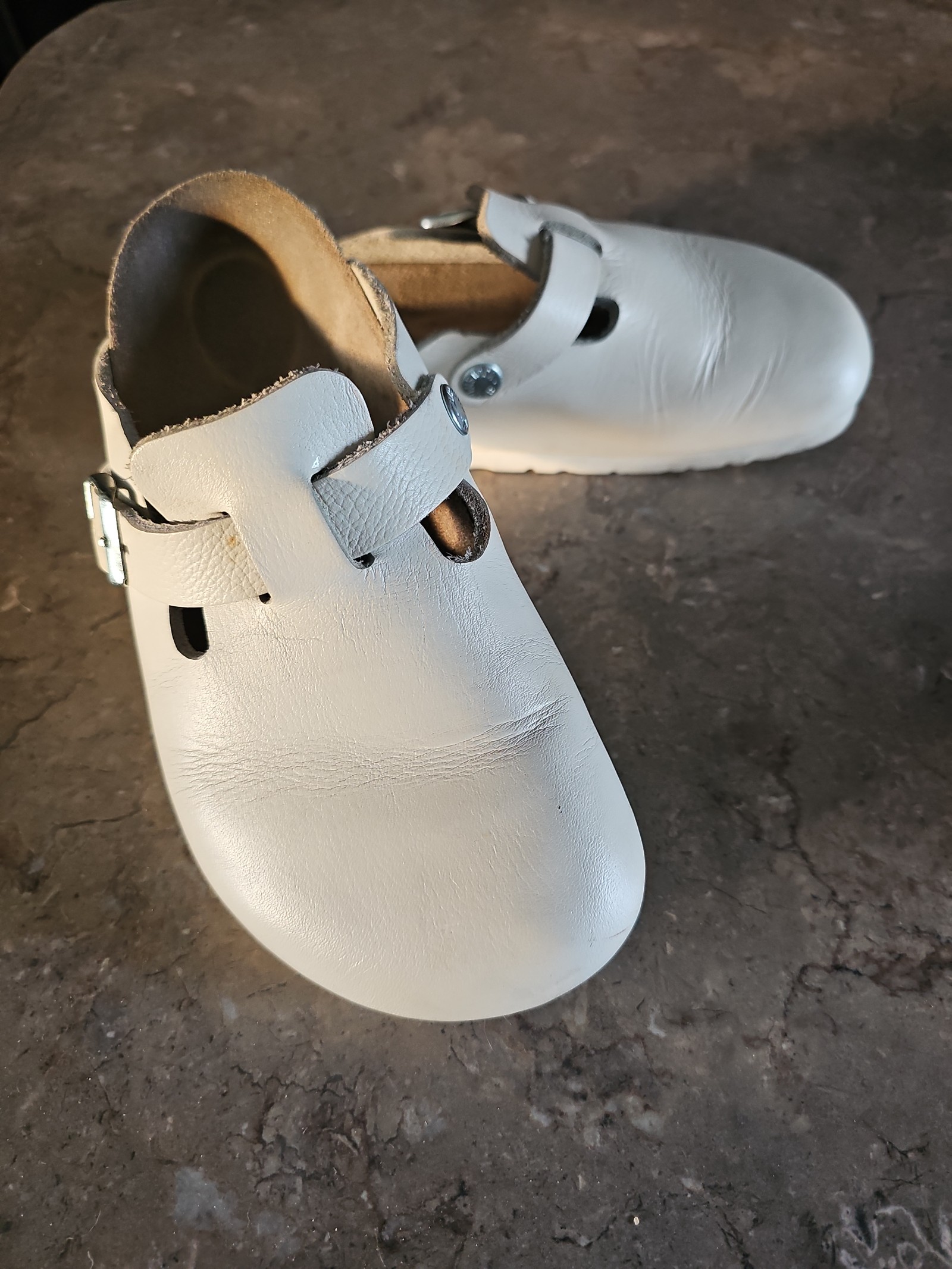 Birkenstock white leather