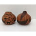 Lot Of 2 Vintaged Carved Gourd Rattles