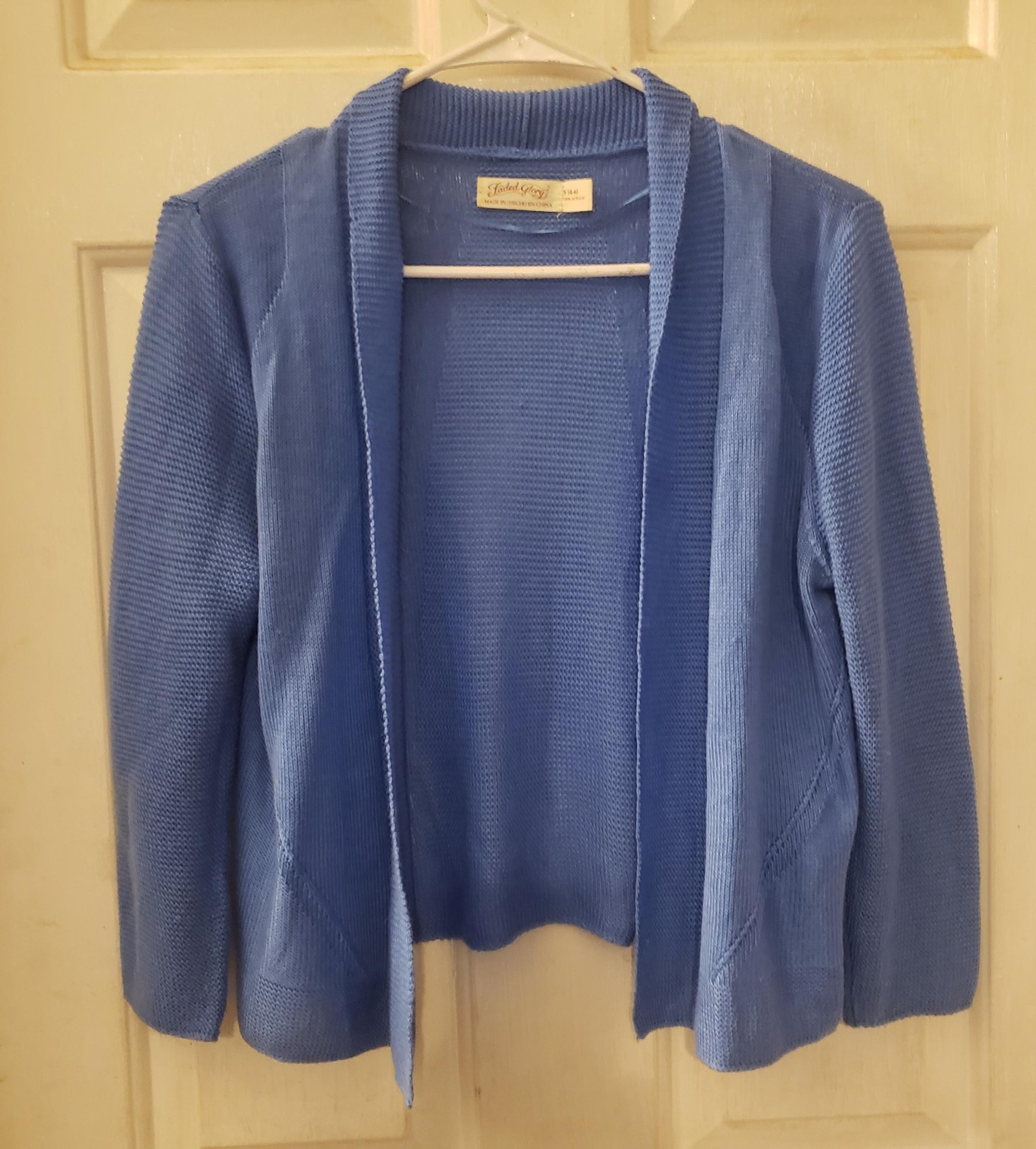 Blue Cardigan Sweater-Faded Glory-Ladies