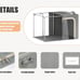Foldable Storage Bin for Clothes, Clothing Storage Bins with Lid 3 Pcs Light Gre