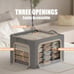 Foldable Storage Bin for Clothes, Clothing Storage Bins with Lid 3 Pcs Light Gre