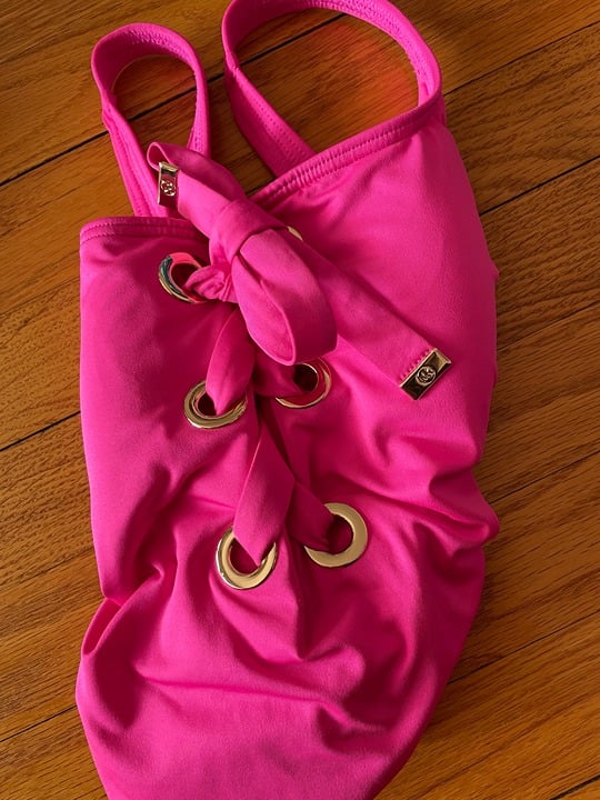 124 Michael KORS Ultra Hot Pink Womens Swimsuit/Swimwear One-piece Size 8