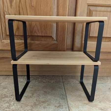 Cabinet Organizer Shelf, Set of 2 Kitchen Counter Shelves,