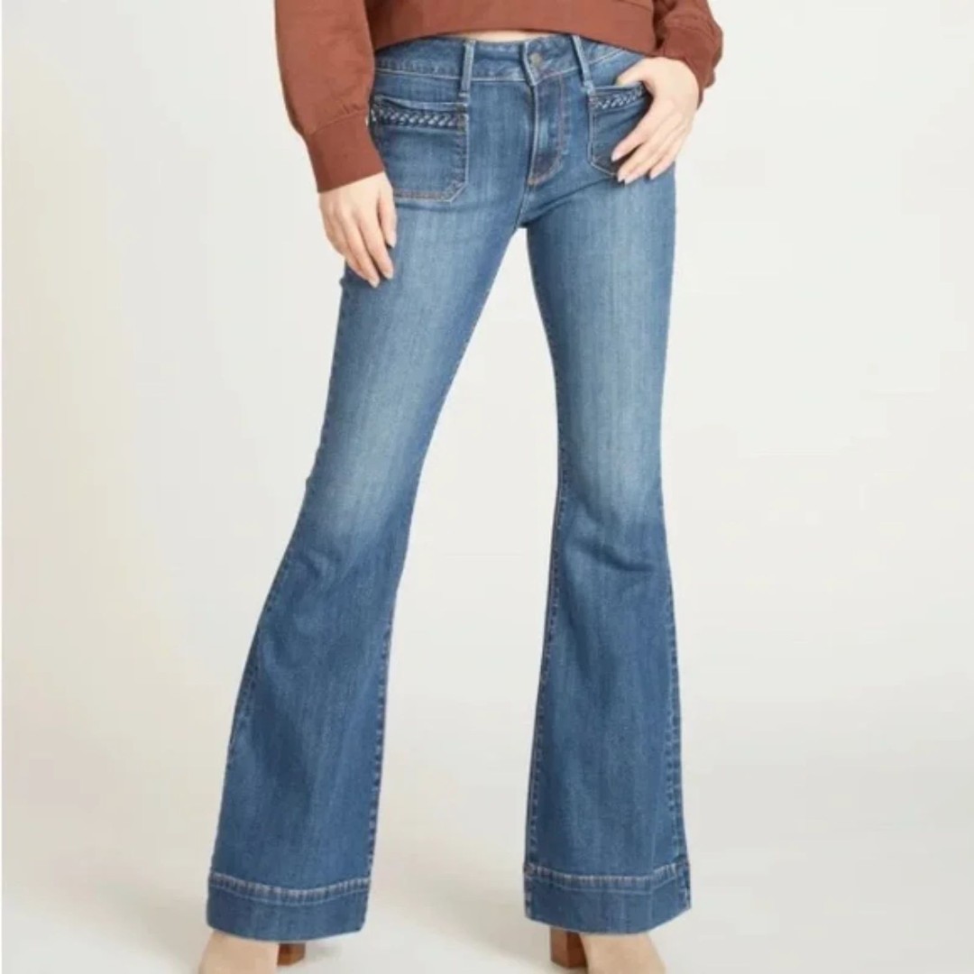 Driftwood Farrah Flare Jeans with Braided Patch Pockets W28 L34 (Orig. 138)