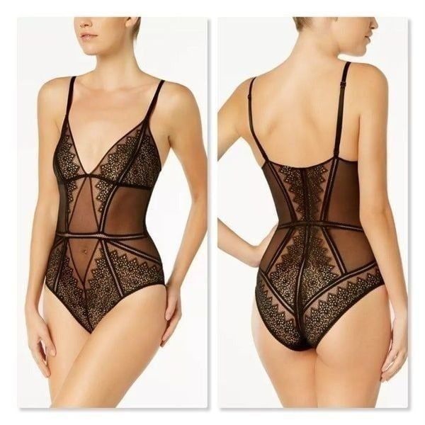 Calvin Klein CK Black Excite Mesh Teddy Bodysuit - size Medium