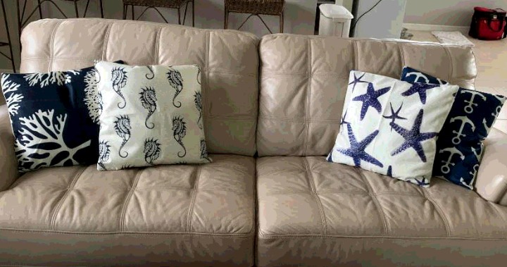 (Only covers) 4 Pcs Pillow Covers Ocean Theme Starfish Sea Horse Coral 18x18
