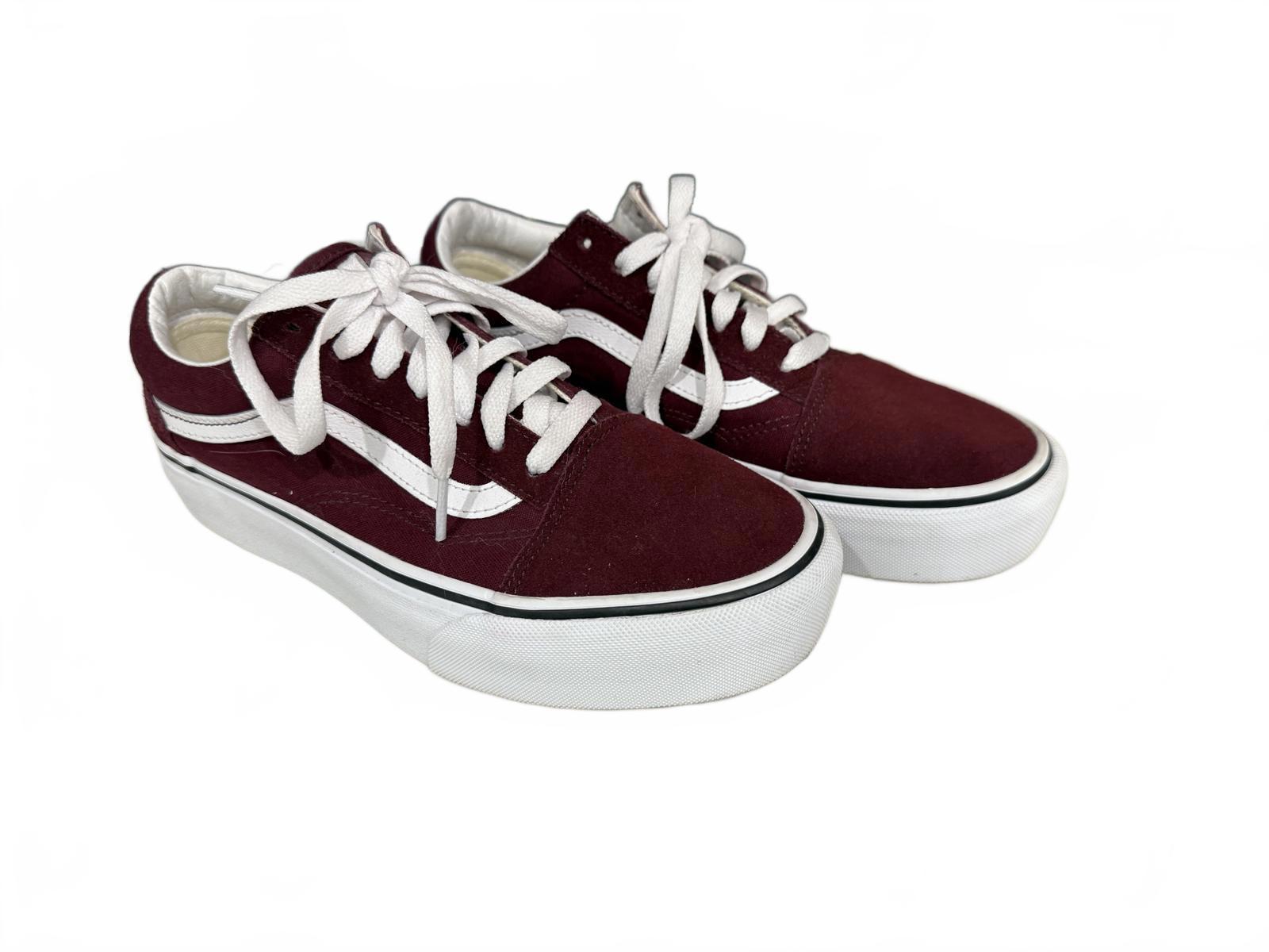 Vans Maroon Old Skool Platform Shoes - Mens 6/Womens 7.5