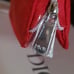 Dior Red Canva Pouch Silver Logo Zip NIB