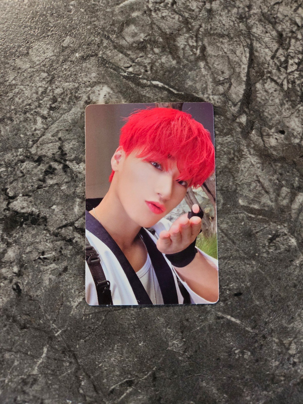 Official Stray Kids Hyunjin NoEasy SubK POB Photocard Red