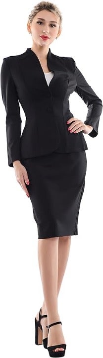 Marycrafts Women's Formal Office Business Work Jacket Skirt Suit Set NWT Size 4