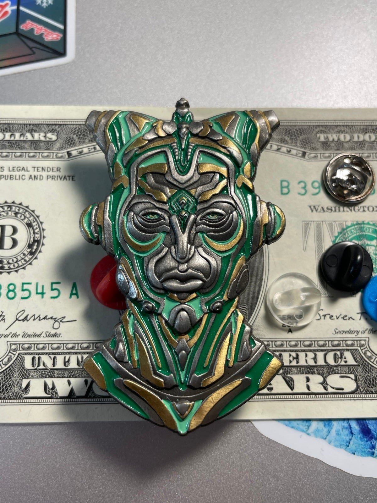 Jade Sentry Limited Edition #35/100 pin by Art Acolyte