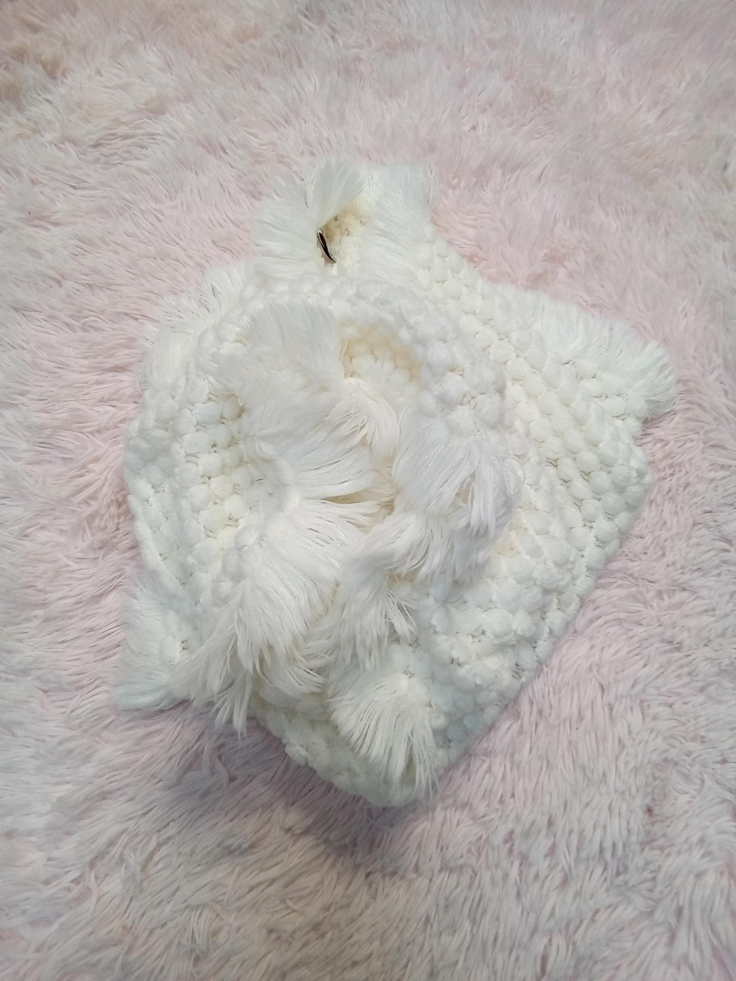 Boutique Italy Design Winter Fringe Scarf White New