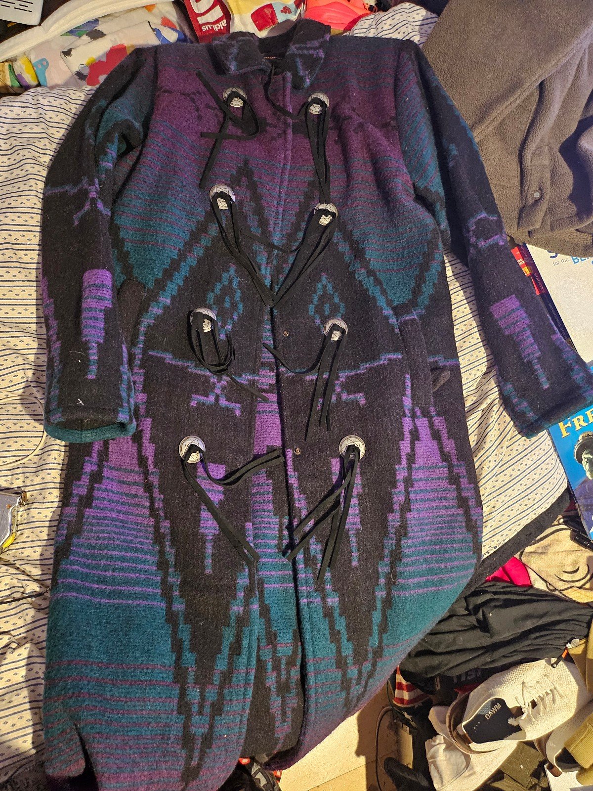 Vintage Woolrich Navajo ptint long wool coat small