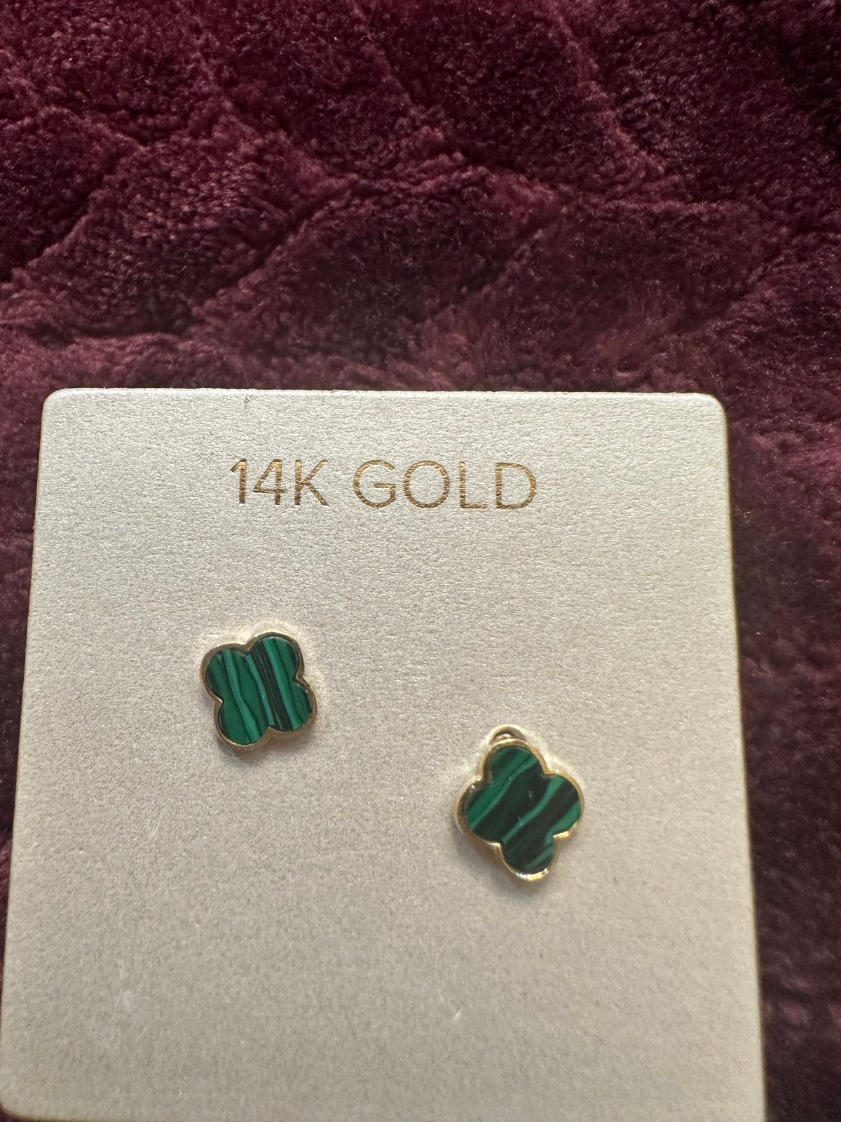 14k God Stud Earrings Brand New Real Gold
