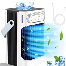 Portable Air Conditioners, TIOKVIOP Evaporative Air Cooler [Upgraded 10W & 3 Coo