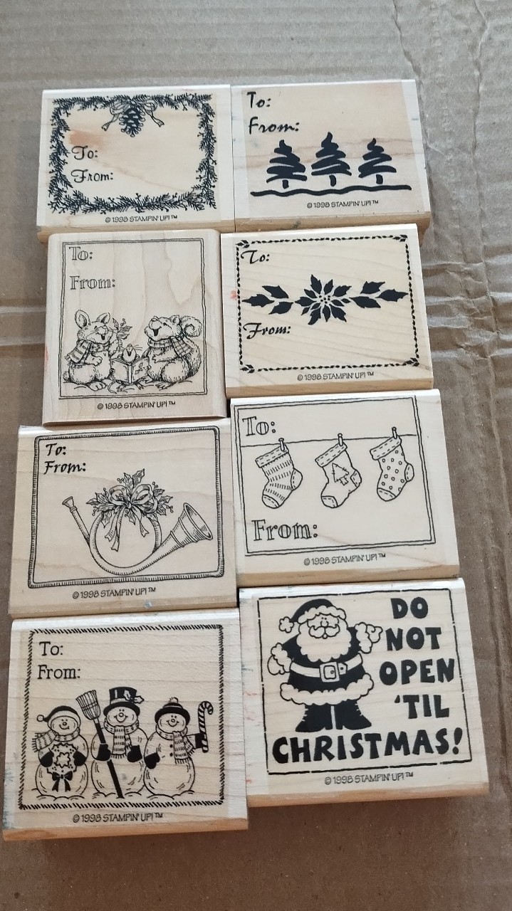 VINTAGE SET OF 8 INK STAMPS CHRISTMAS FROM 1998 CH