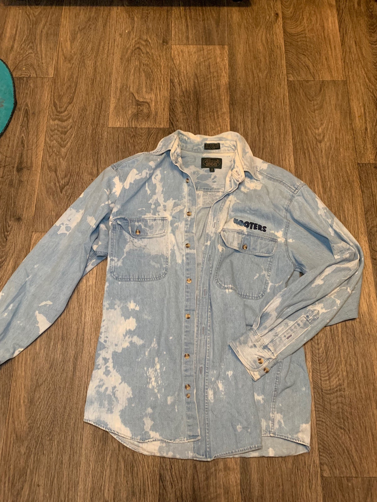 Rare bleached denim Hooters jean jacket from Penman's 1968