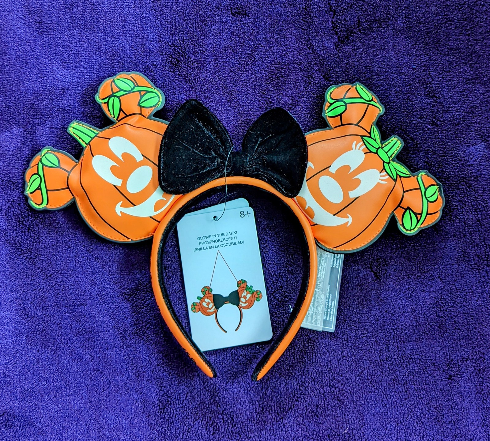 Loungefly Disney Parks Glow In The Dark Mickey Halloween Ears Headband