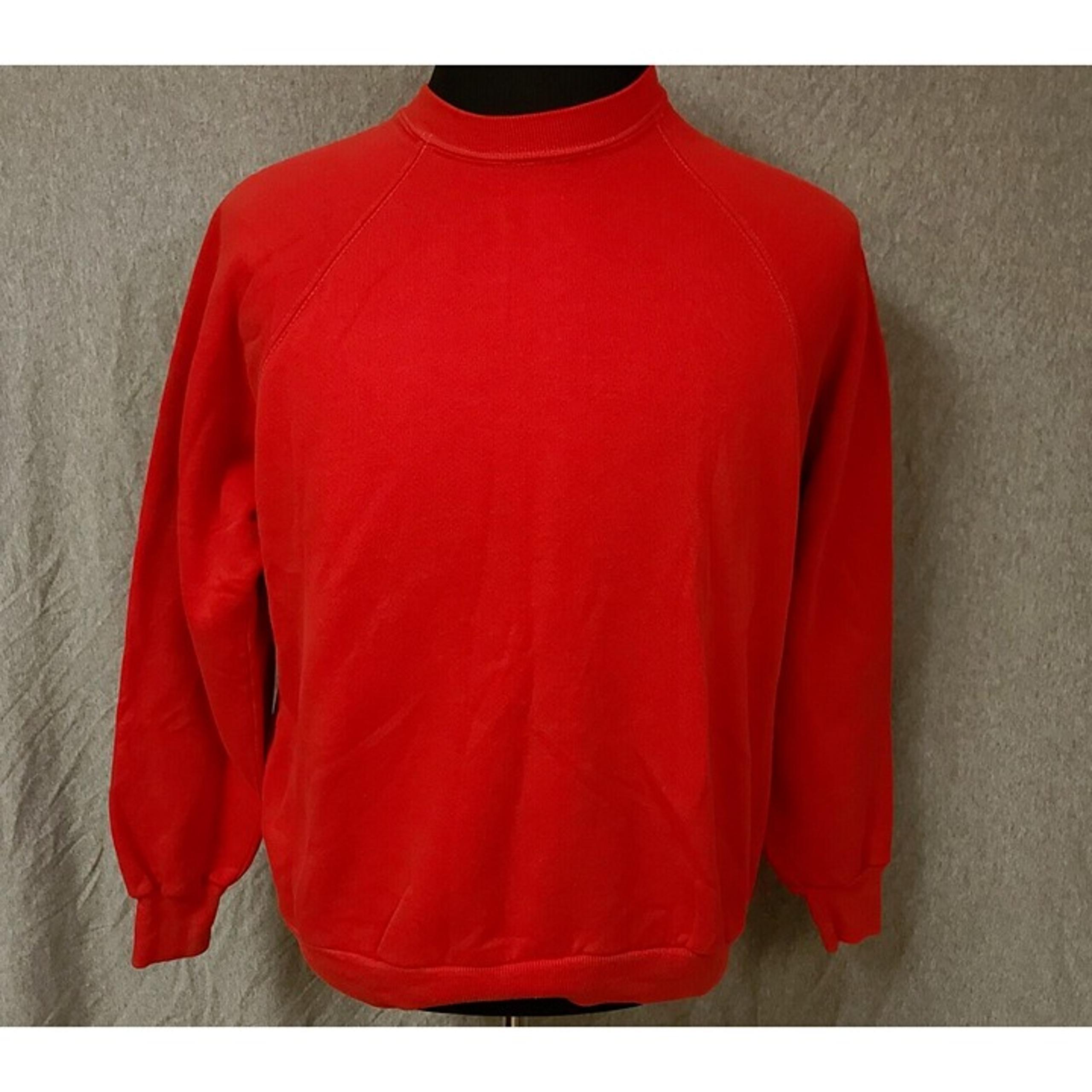 Vtg Dickies Mens XL Red Long Sleeve Crew Neck Fleece Made In USA Sweatshirt