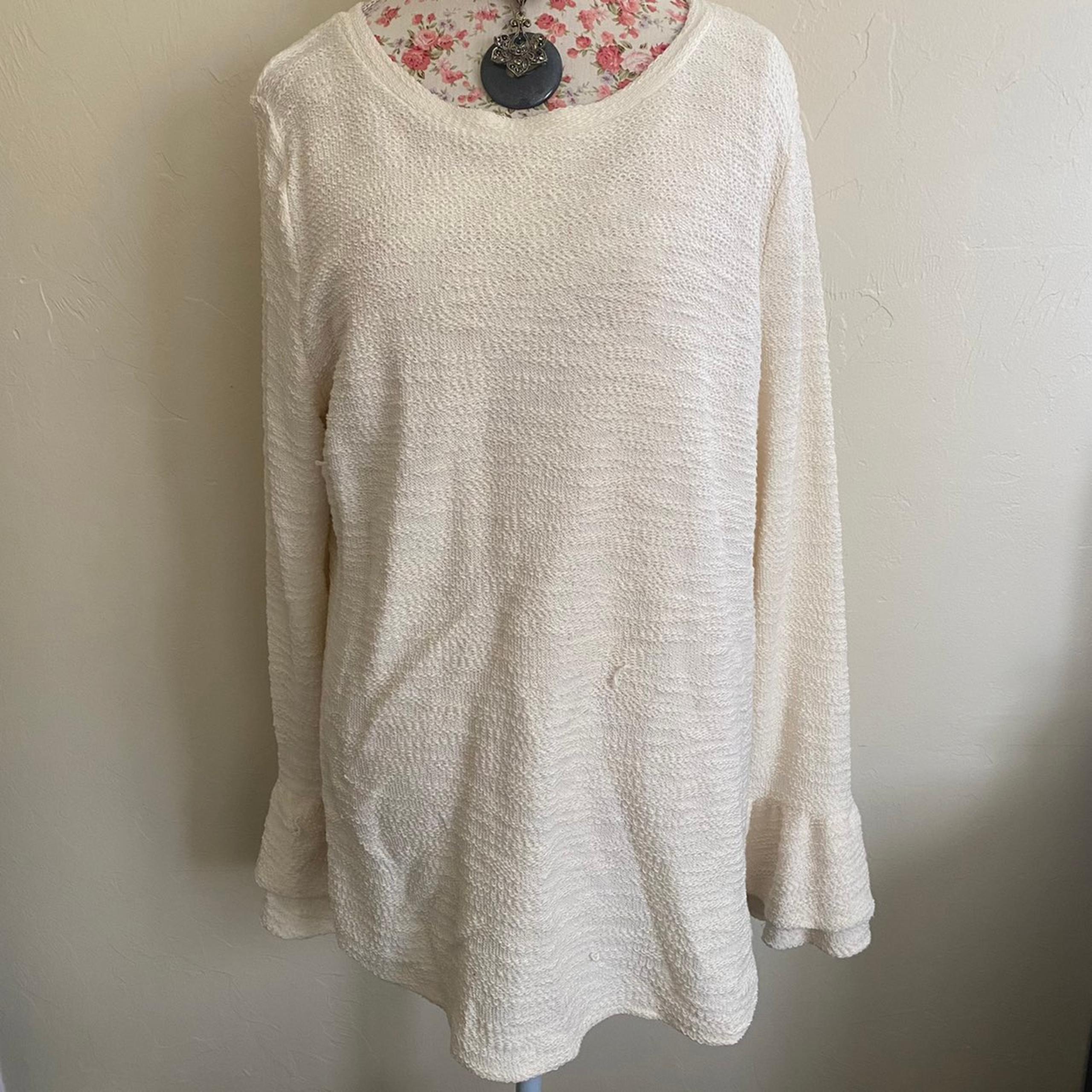St. John's Bay Cream Bell Sleeve Sweater