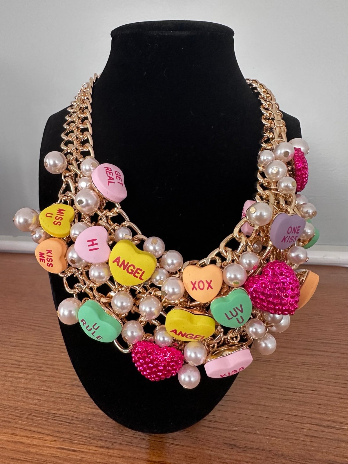 Betsey Johnson Think Pink Sweetheart Necklace Valentine VHTF