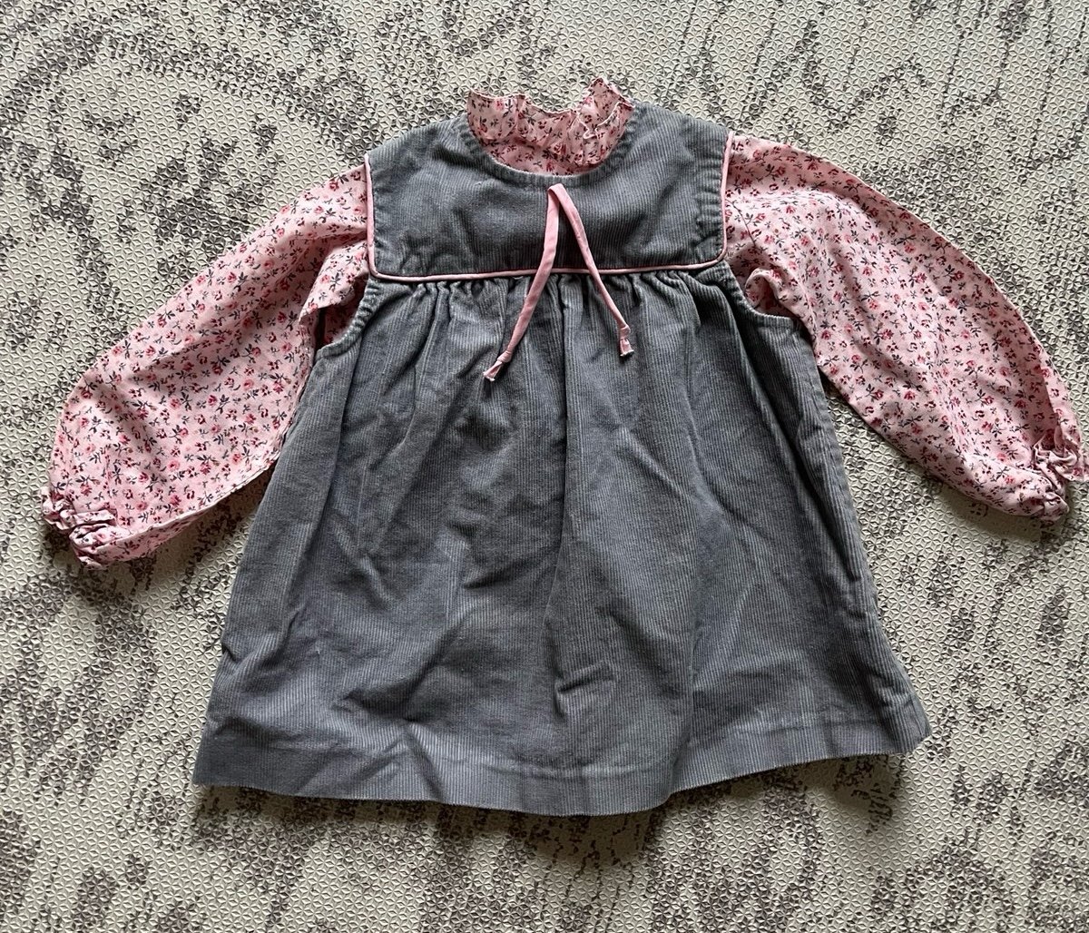 Sears vintage corduroy dress and shirt set 3T