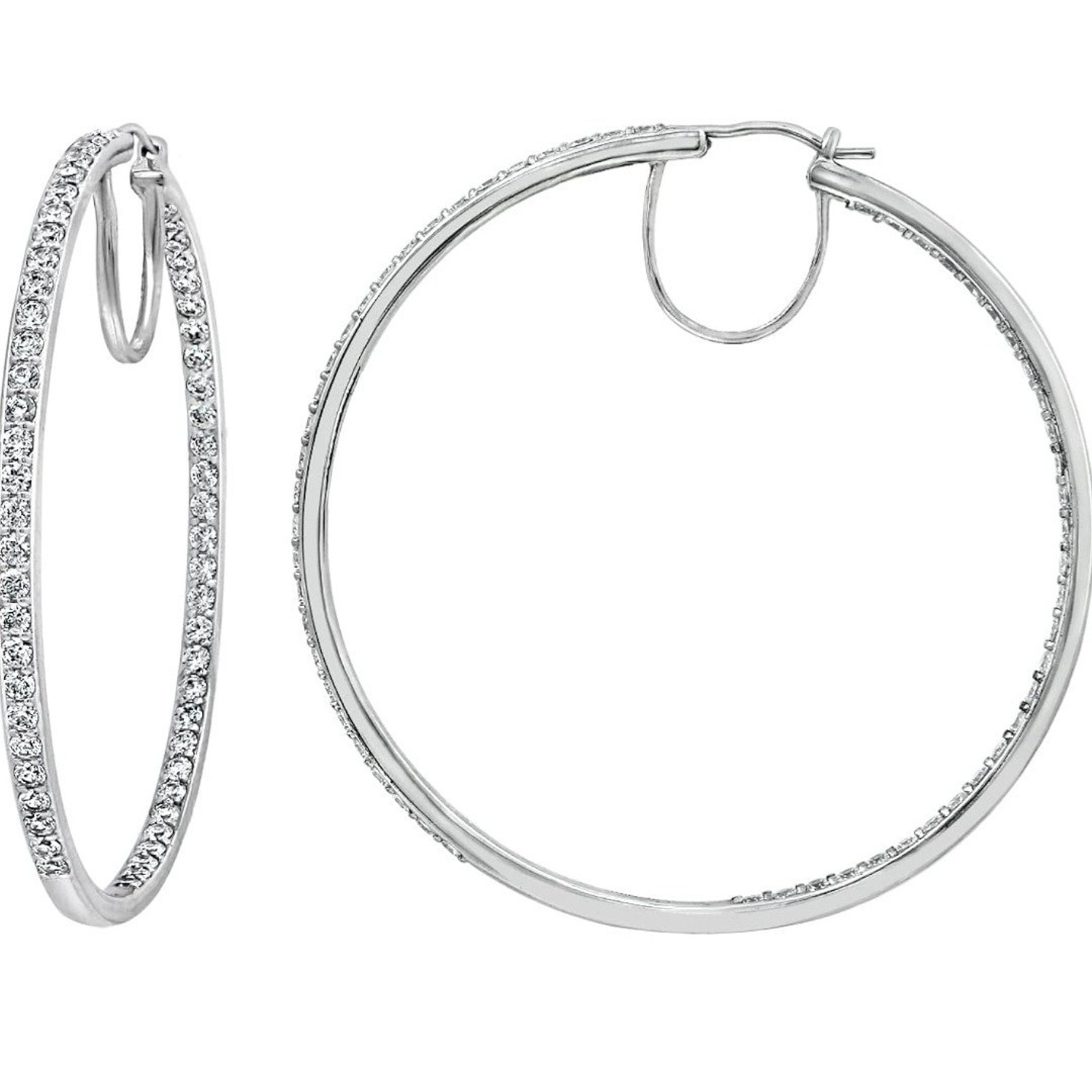 Amazon Sterling Silver Infinite Elements Cubic Zirconia Round Hoop Earrings