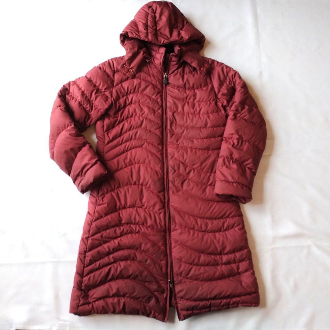 Patagonia maroon Downtown Loft Maxi Parka Hooded Down Long Puffer Coat size S