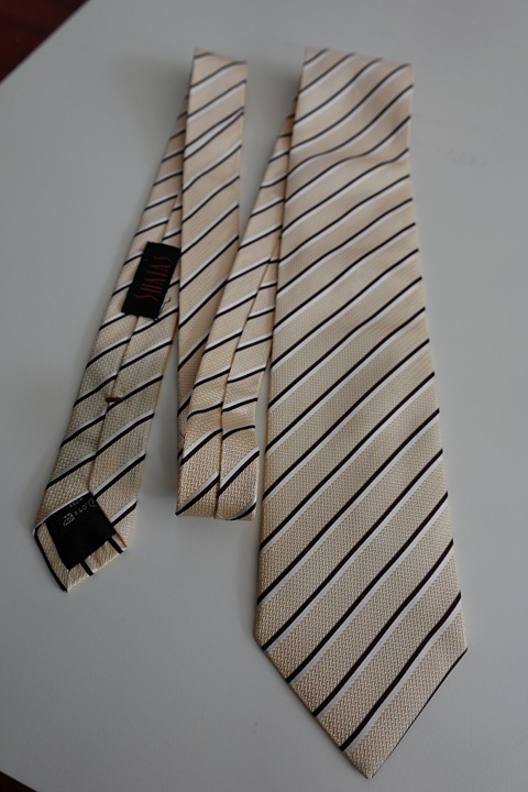 Ermenegildo Zegna Italian Silk Tie Striped Beige Brown