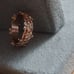 ring size Pink gold flower print wedding band 18K Pink gold filled 925 Sterling