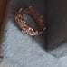 ring size Pink gold flower print wedding band 18K Pink gold filled 925 Sterling