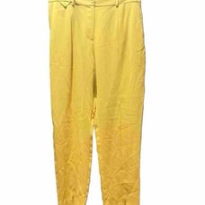 DVF DIANE VON FURSTENBERG Wilder Syllo Pants Signature Yellow Crepe Sz16