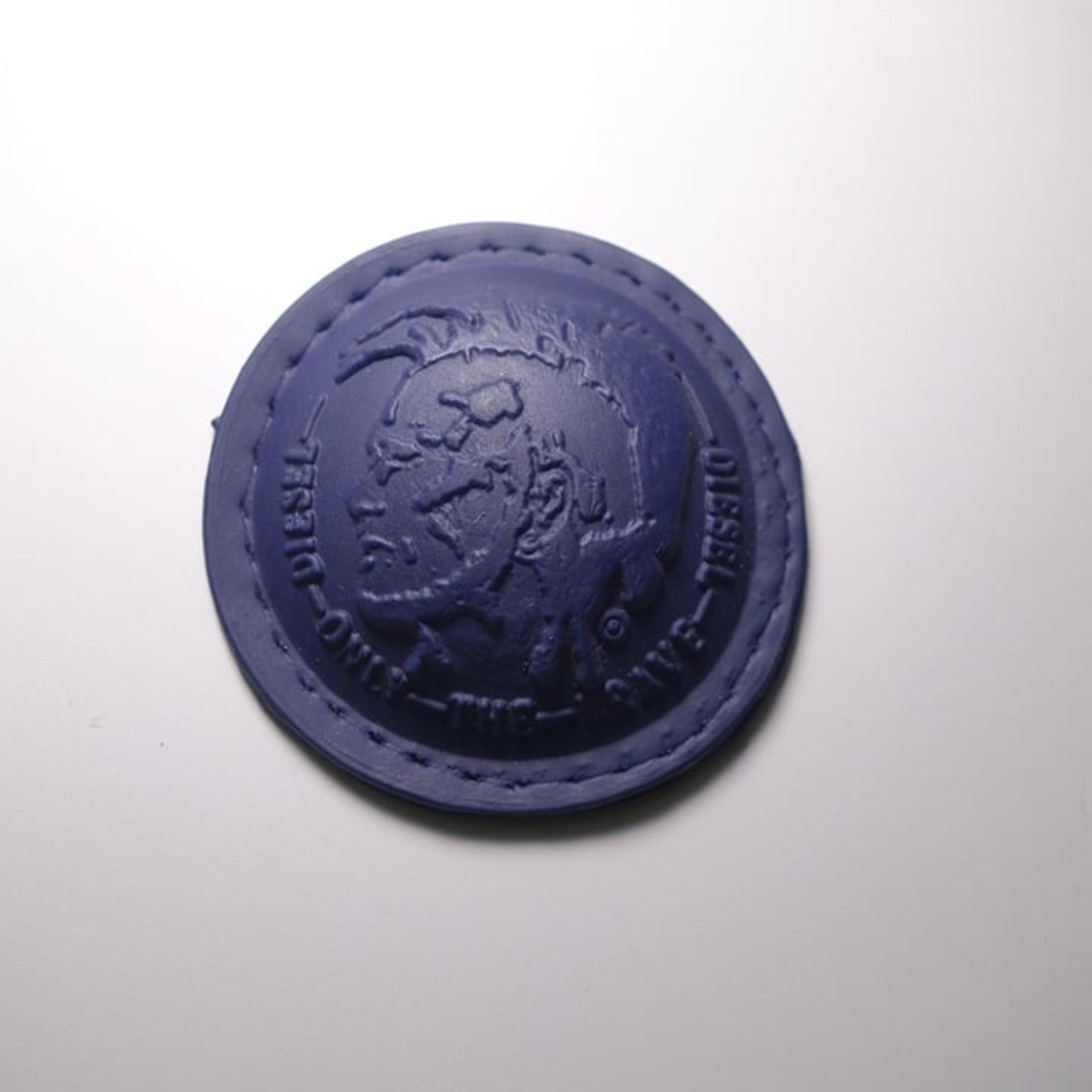 Diesel Only The Brave Sew On Replacement Embossed Blue Rubber Patch